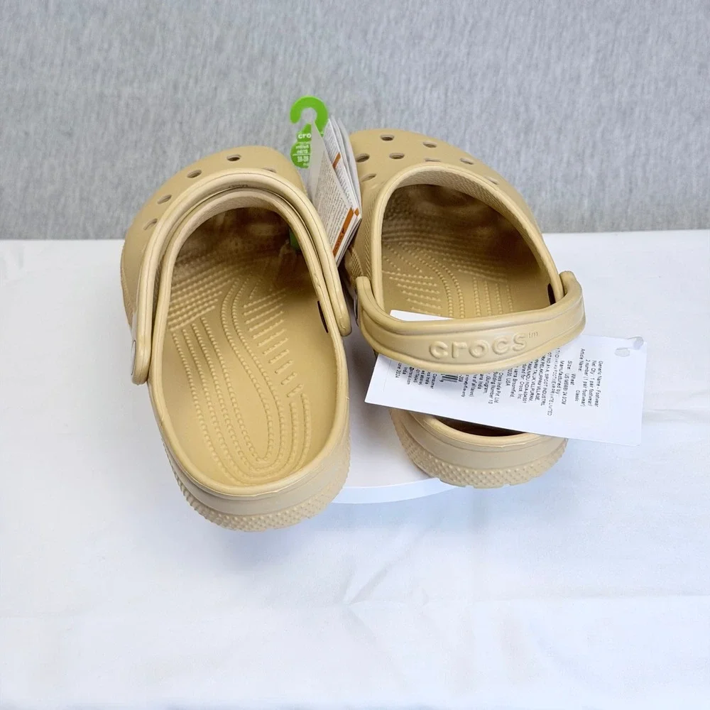Crocs Classic Clog Wheat Tan Beige Mens 6 Womens 8 Unisex Sandal 10001-209 NEW